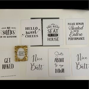 8 Get Naked Sweet Cheeks No selfies Bathroom Quote